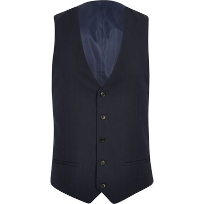 Dark blue suit waistcoat